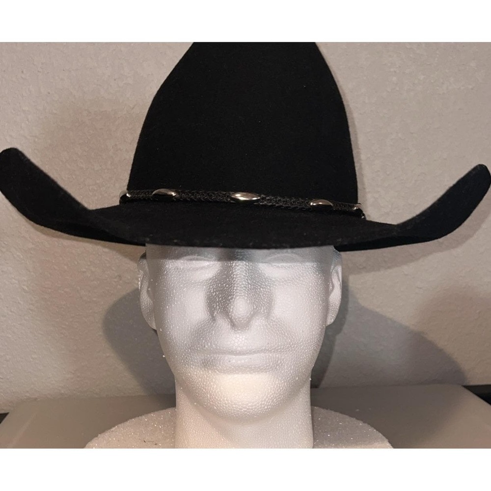 Vintage MHT Westerns (Master Hatters of Texas) "Casino" 3X Black Felt Cowboy Hat